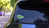 Funny Crocodile Cartoon Sticker on a Rear Car Window (New) example