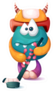Funny, Cute Cartoon Monster Characters Hockey Sticker