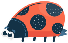 Funny Cute Cartoon Red Ladybug Sticker
