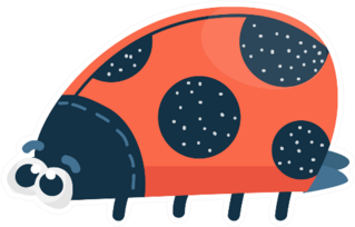 Funny Cute Cartoon Red Ladybug Sticker