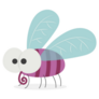 Funny Cute Fat Fly Insect Cartoon Sticker