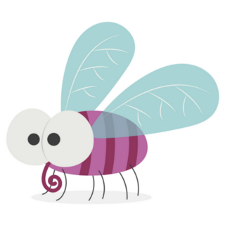 Funny Cute Fat Fly Insect Cartoon Sticker