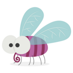 Funny Cute Fat Fly Insect Cartoon Sticker