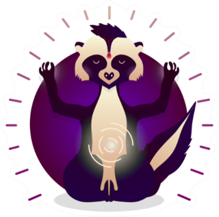 Funny Cute Skunk Sitting In Yoga Lotus Pose Sticker