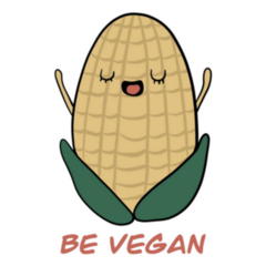 Funny Cute Yellow Corn Be Vegan Sticker