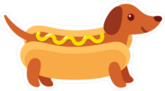 Funny Dachshund Hot Dog Sticker