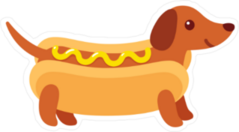 Funny Dachshund Hot Dog Sticker