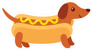 Funny Dachshund Hot Dog Sticker