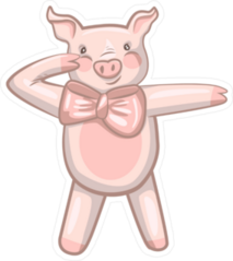 Funny Dancing Pig Dab Meme Sticker