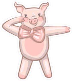 Funny Dancing Pig Dab Meme Sticker