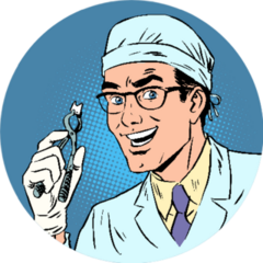 Funny Dentist Pulled Out A Tooth Pop Art Sticker