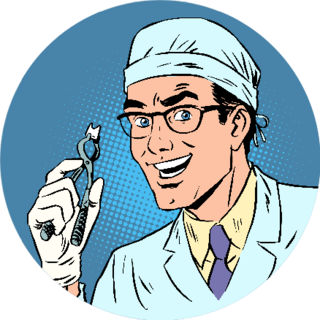 Funny Dentist Pulled Out A Tooth Pop Art Sticker