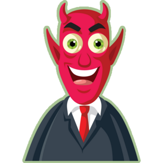 Funny Devil Businessman Sticker