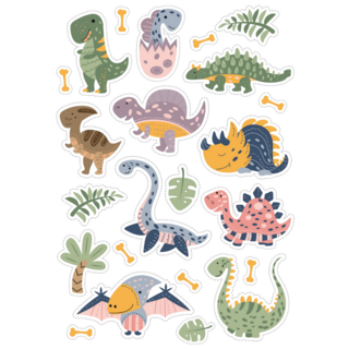 Funny Dinosaurs Sticker Sheet