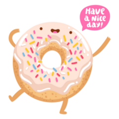 Funny Donut Have A Nice Day! Sticker