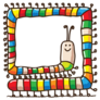 Funny Doodle Rainbow Caterpillar In Square Sticker