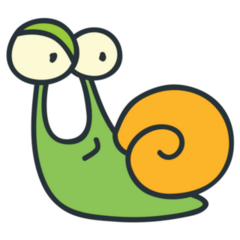 Funny Doodle Snail Eyes Sticker 
