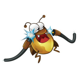 Funny Electric Beetle Cartoon Sticker