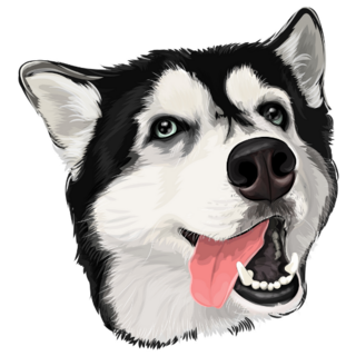 Funny Face Husky Sticker