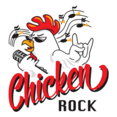Funny Farm Chicken Rock Logo Sticker