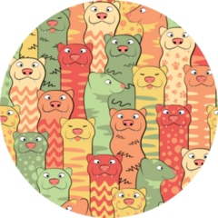 Funny Ferrets Seamless Pattern In Color Sticker