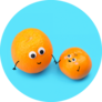 Funny Food Tangerines Couple Sticker