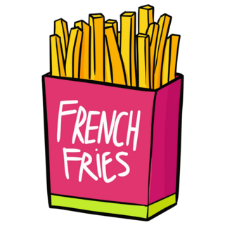 Funny French Fries Pink Sticker