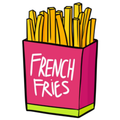 Funny French Fries Pink Sticker
