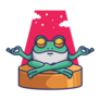 Funny Frog Doing Yoga Sticker