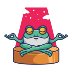 Funny Frog Doing Yoga Sticker