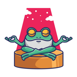 Funny Frog Doing Yoga Sticker