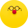 Funny Glasses, A Red Clown Nose On Yellow Background Sticker