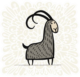 Funny Goat, Simple Sketch Sticker