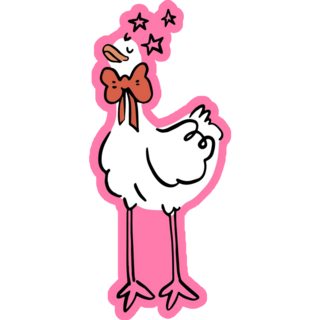 Funny Goose On Pink Sticker