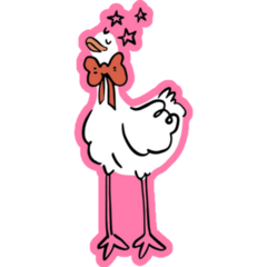 Funny Goose On Pink Sticker