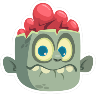 Funny Gray Zombie Sticker