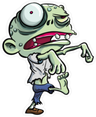 Funny Green Zombie Sticker