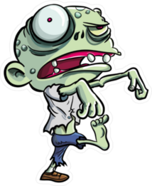 Funny Green Zombie Sticker