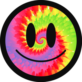 Funny Happy Tie Dye Psychedelic Surreal Smile Face Sticker