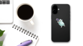 Funny Icelandic Sheep Sticker on a Phone (New) example