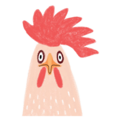 Funny Infantile Style Rooster With A Large Red Comb Sticker