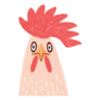 Funny Infantile Style Rooster With A Large Red Comb Sticker