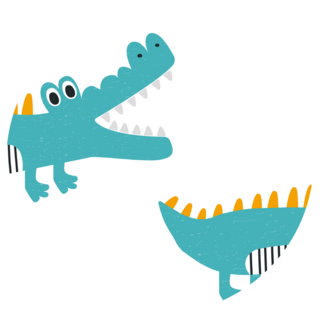 Funny Kids Print With Crocodile Sticker