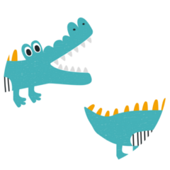 Funny Kids Print With Crocodile Sticker