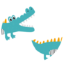 Funny Kids Print With Crocodile Sticker