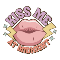 Funny Kiss Me At Midnight For New Year Sticker 