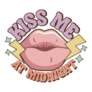 Funny Kiss Me At Midnight For New Year Sticker 