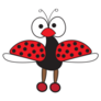 Funny Ladybug Illustration Sticker