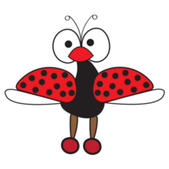 Funny Ladybug Illustration Sticker