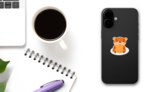 Funny Little Hamster With Cookies Sticker on a Phone (New) example